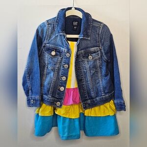 GAP Kids Denim Jacket with Colorful Vintage Top/Dress